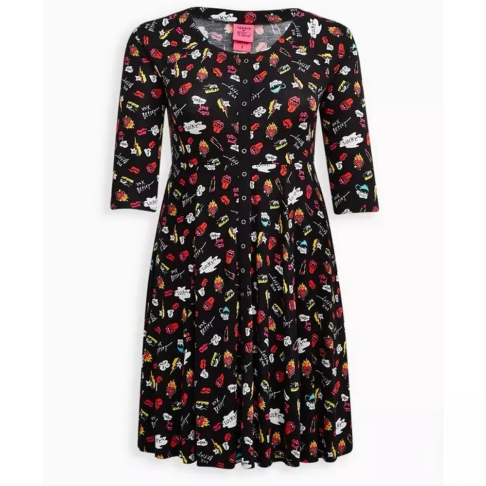 Betsey Johnson & Torrid Collaboration Convo Print Midi Dress - Picture 3 of 7